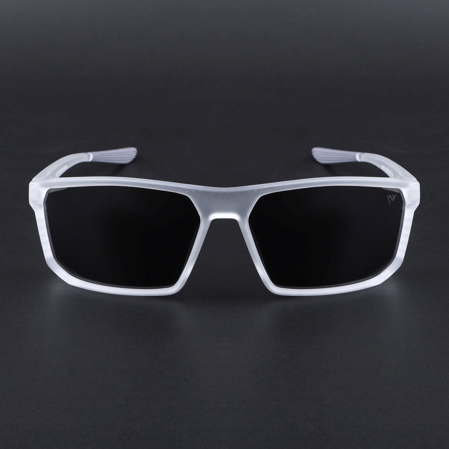 Rectangle Polarized Sunglasses | Black Lens | Transparent Frame - PMG6801