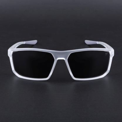 Rectangle Polarized Sunglasses | Black Lens | Transparent Frame - PMG6801