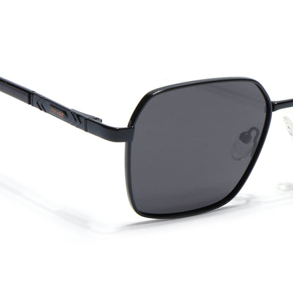 Square Polarized Sunglasses for Men & Women (Black Lens | Black Frame - VOYLB01-C1)