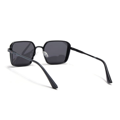 Square Polarized Sunglasses for Men & Women (Black Lens | Black Frame - VOYLB02-C1)