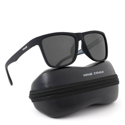 Dunk Matte Black Wayfarer Polarized Sunglasses | Black Lens - PMG5254