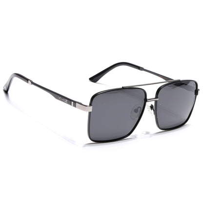 Wayfarer Polarized Sunglasses (Black Lens | Black & Grey Frame - PMG5306)
