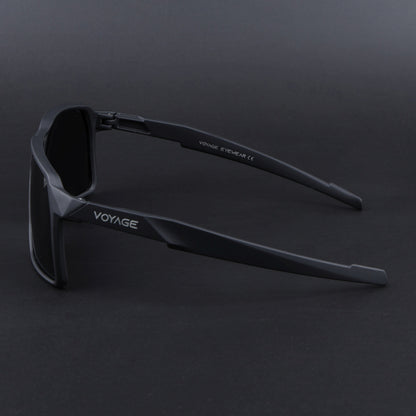 MountX | Matt Black Wrap Around Polarized Sunglasses | Black Lens - PMG6739