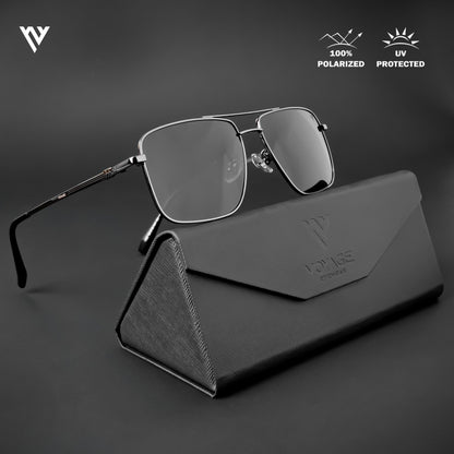Wayfarer Polarized Sunglasses (Black Lens | Grey Frame - PMG4979)