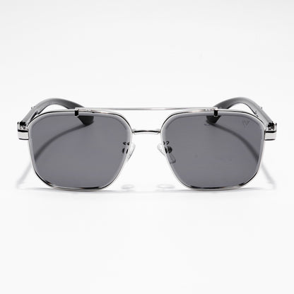Co-Pilot | Black & Silver Wayfarer Sunglasses | MG4164